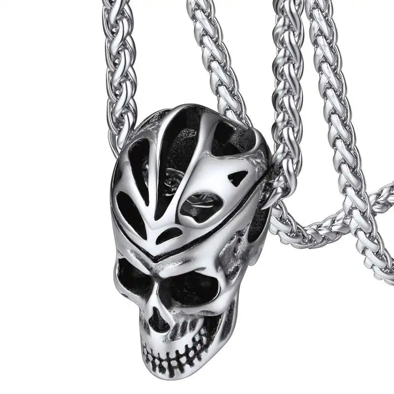 Skull Pendant Necklace — Stainless Steel Gothic