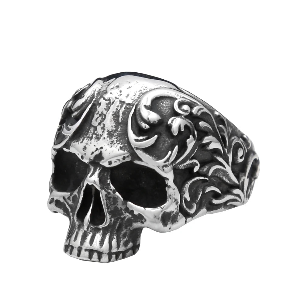 Fashion Punk Skull Rings Stainless Steel Simple Punisher Rings For Men Biker Unique Gothic Amulet Jewelry Gifts