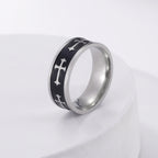Dreamtimes Vintage Cross Rings for Men and Women Fashion Punk Jewelry Black Anillos Stainless Steel Metal Accessories