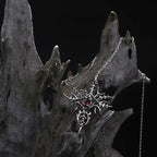 Iced Out Crown of Thorns Cross Pendant Necklace