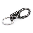Viking Dragon Head Keychain — Stainless