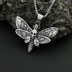 Skull Moth Pendant — Stainless Steel