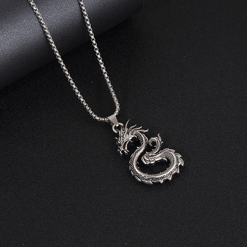 Dragon Steel Pendant Chinese Style Versatile