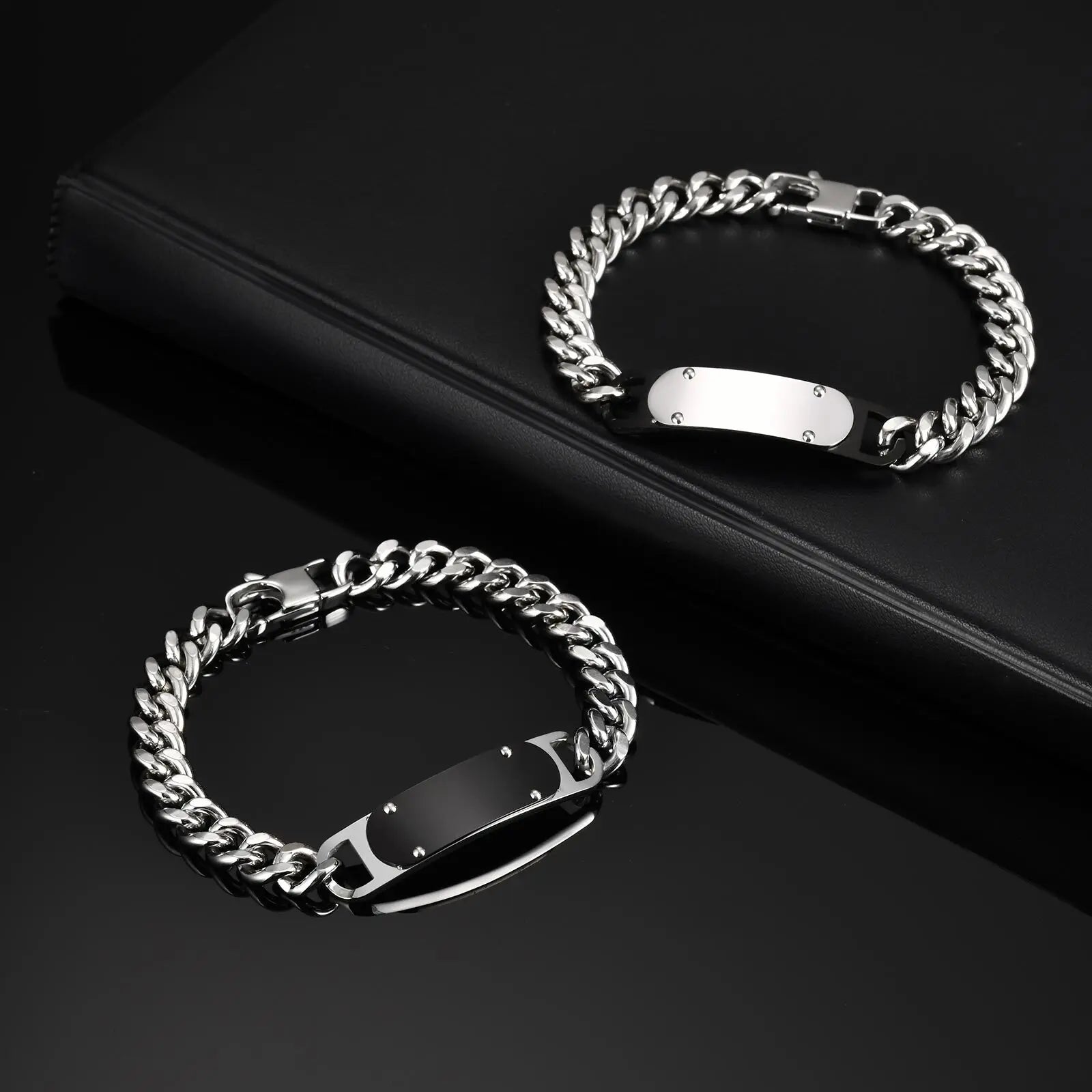 Casual Men's Thick Chain Bracelet,Never Fade Stainless Steel Wristband,New Punk Jewelry Gift