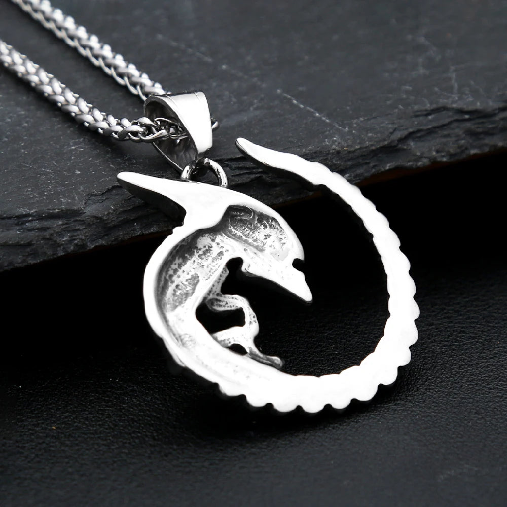 Alien Skull Pendant — Stainless Steel