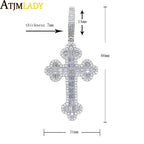 2026 New Iced Out Cross Pendant Necklace For Women Men Star Link Chain Praying Hands Bling CZ Charm Fashion Hip Hop Jewelry