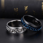 Rotatable Chain Spinner Ring — Two-Tone