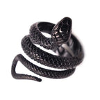 Punk Vintage Viking Snake Ring Men Women Stainless Steel Animal Ring Fashion Simple Biker Amulet Jewelry Gifts