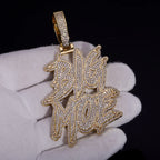 Letter Pendant Necklace Gold Double Row