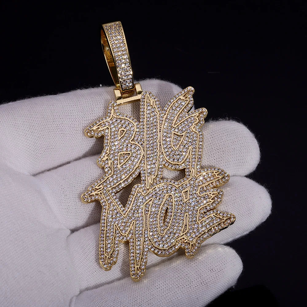 Letter Pendant Necklace Gold Double Row