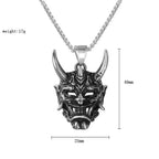 Samurai Devil Mask Pendant Necklace
