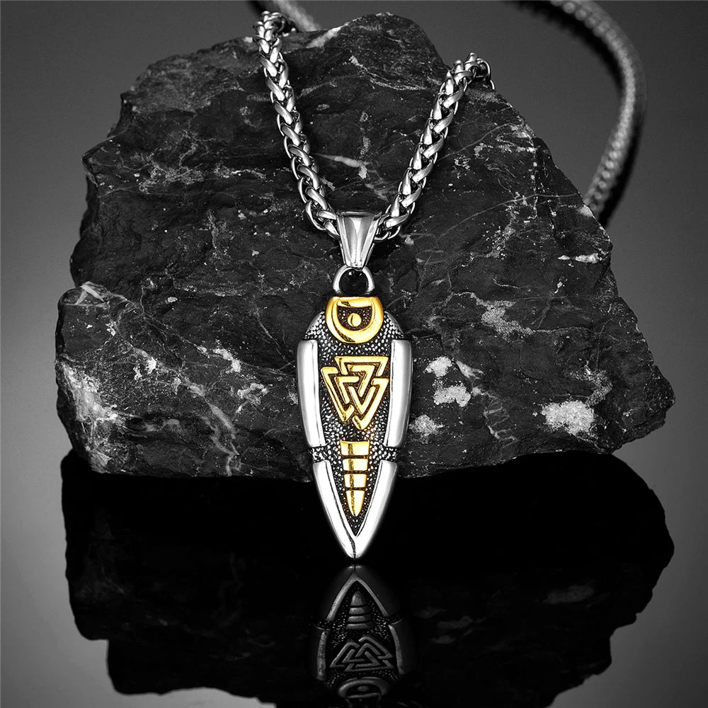 Odin's Spear Arrowhead Pendant Necklace — Steel