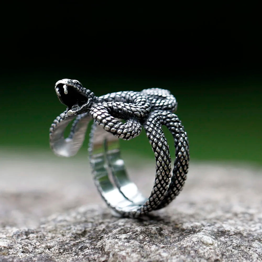NEW Men's 316L stainless-steel rings Punk Fashion snake RING for teens animal Jewelry Gift free shipping