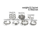 KunJoe 7 Pcs/Set Hip Hop Irregular Star Open Rings for Men New Punk Geometric Pentagram Adjustable Ring Male Jewelry