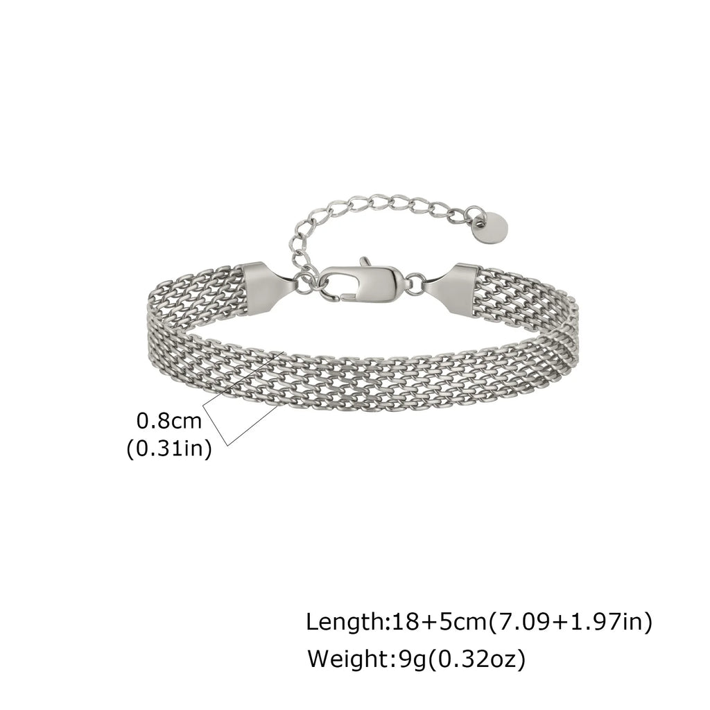 Minimal Mesh Chain Bracelet 8mm — Stainless Steel