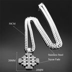 Jerusalem Cross Pendant — Stainless Steel