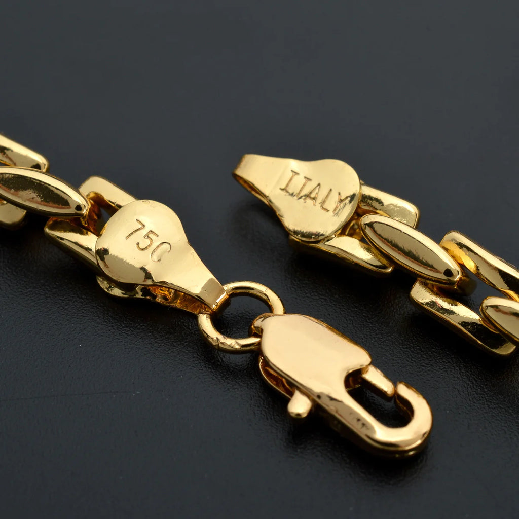 Dubai 18k Gold-Plated Hiphop Link Chain Necklace For Women Man Statement Gold Color Choker Classic Trendy Wedding Party