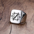Alphabet Signet Ring — Stainless Steel