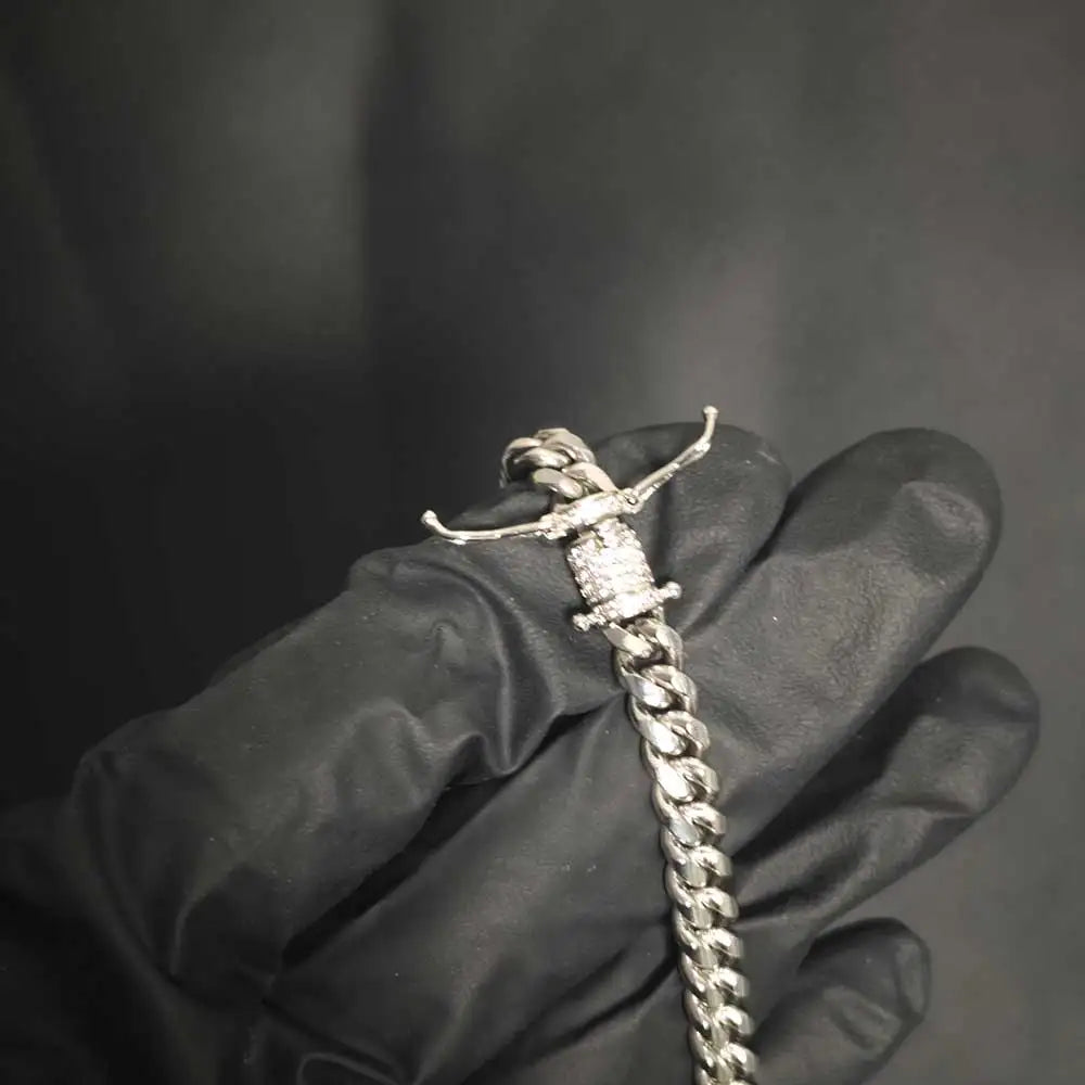 Gold Cuban Necklace Moissanite Clasp VVS