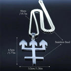Inverted Cross Silver Chain Necklace — Stainless Steel