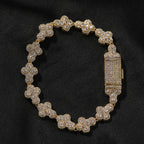 THE BLING KING 11mm Full Cross Charm Chain Bracelet For Men Sparkle Iced Out 5A+ Cubic Zirconia Tennis Link Hip Hop Punk Jewelry