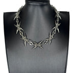 Punk Grunge Goth Rivet Splice Chain Geometric Necklace & Bracelet
