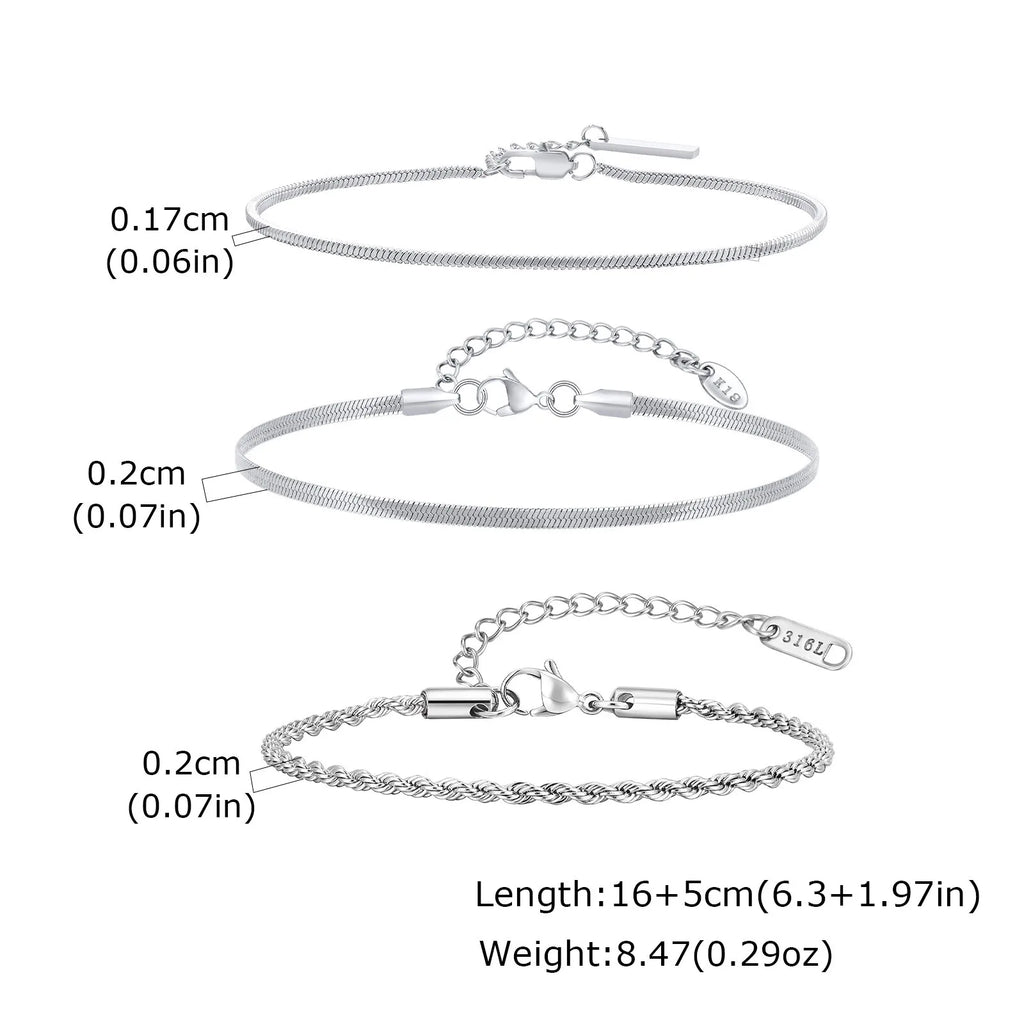 Minimal Thin Chain Bracelet — Stainless