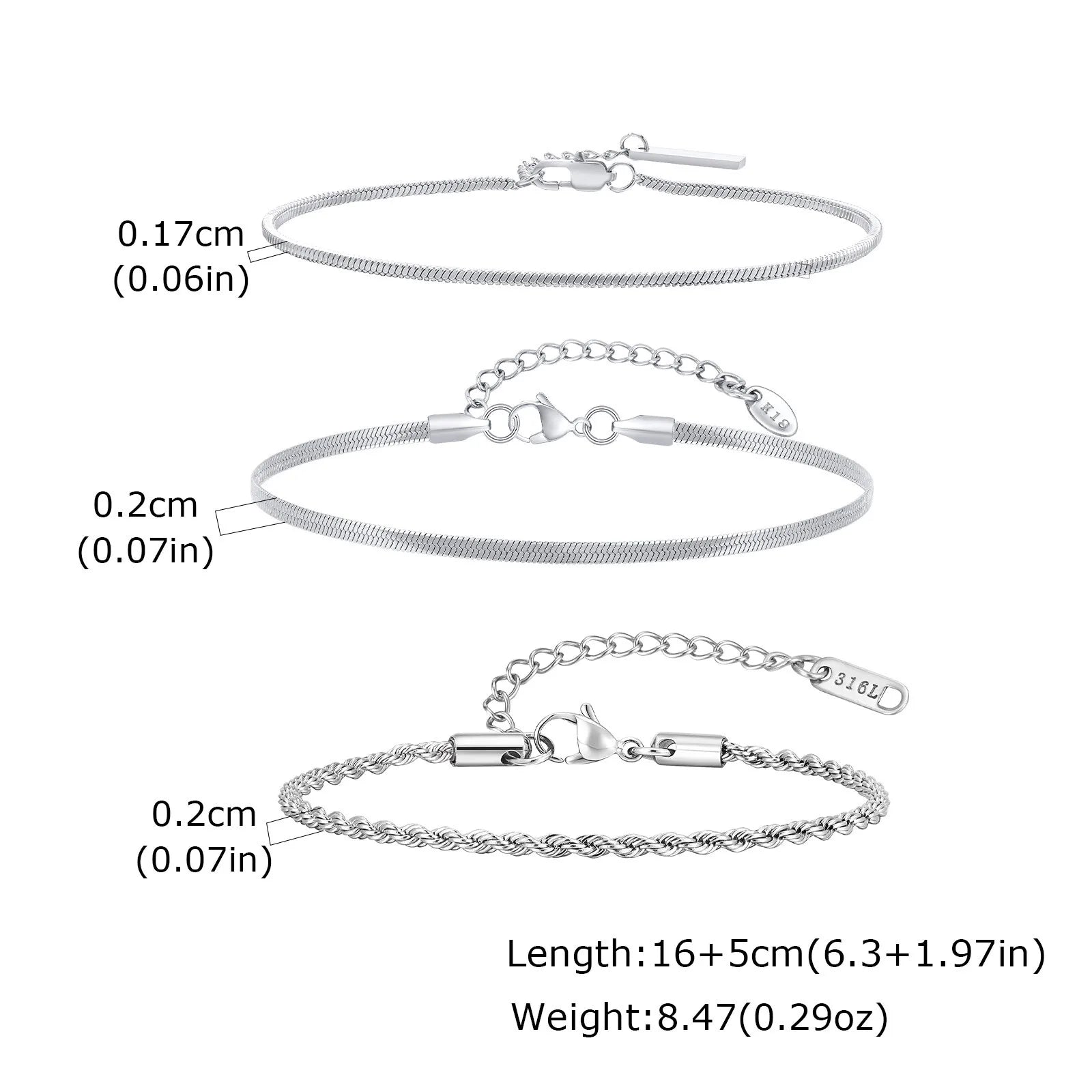 Minimal Thin Chain Bracelet — Stainless
