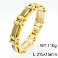 Cool Black Gold Color Bracelet for Man 15MM Width Stainless Steel Chain Men's Wrist Arm Jewelry Birthday Gifts for Boys