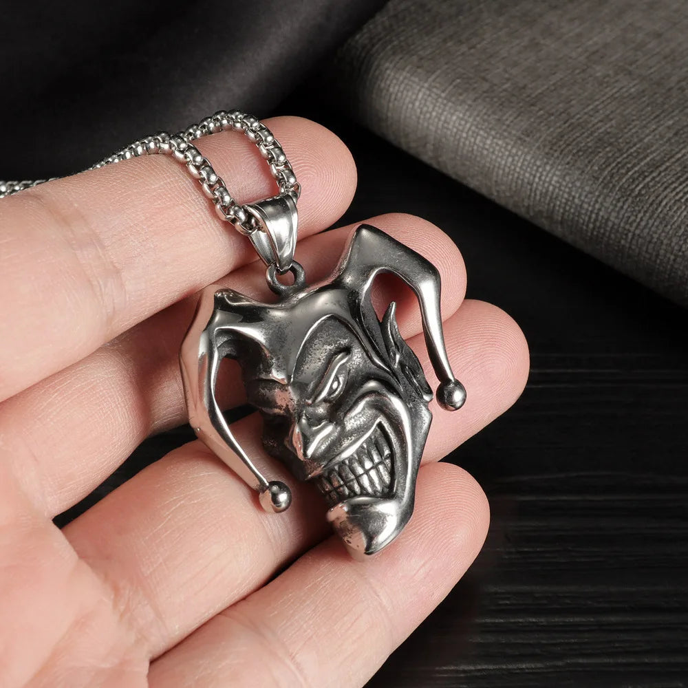Steel Ring European American Clown Smiling Face