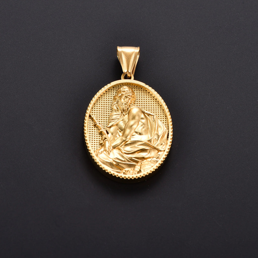 Jesus Cross Gold Pendant Necklace