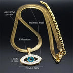 1pc Eye Pendant Necklace Stainless Steel Blue Enamel and Embellishment Suitable for Men and Women's General Couple