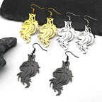 Cat Gold Earrings Cute Hollow Animal Head Drop