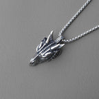 Silver Dragon Head Pendant Necklace Stainless Steel