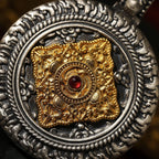 Lion Head Suanni Divine Beast Pendant Necklace — Gold-Tone