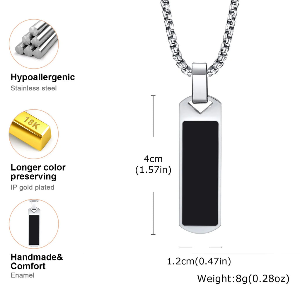 Natural Stone Healing Pendant — Stainless