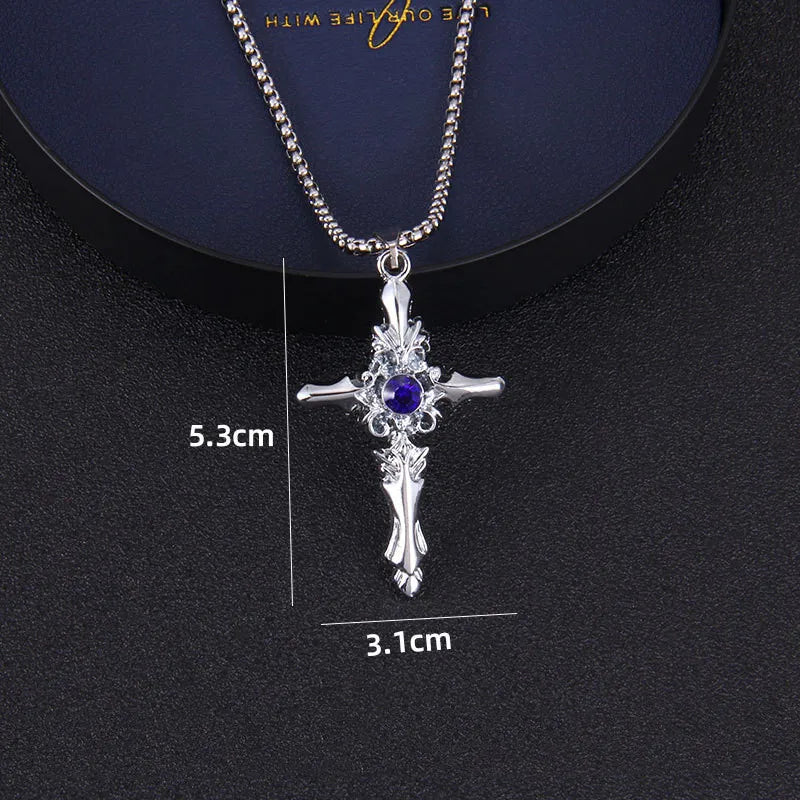 Cross Steel Pendant Vampire Lovers Pair Students
