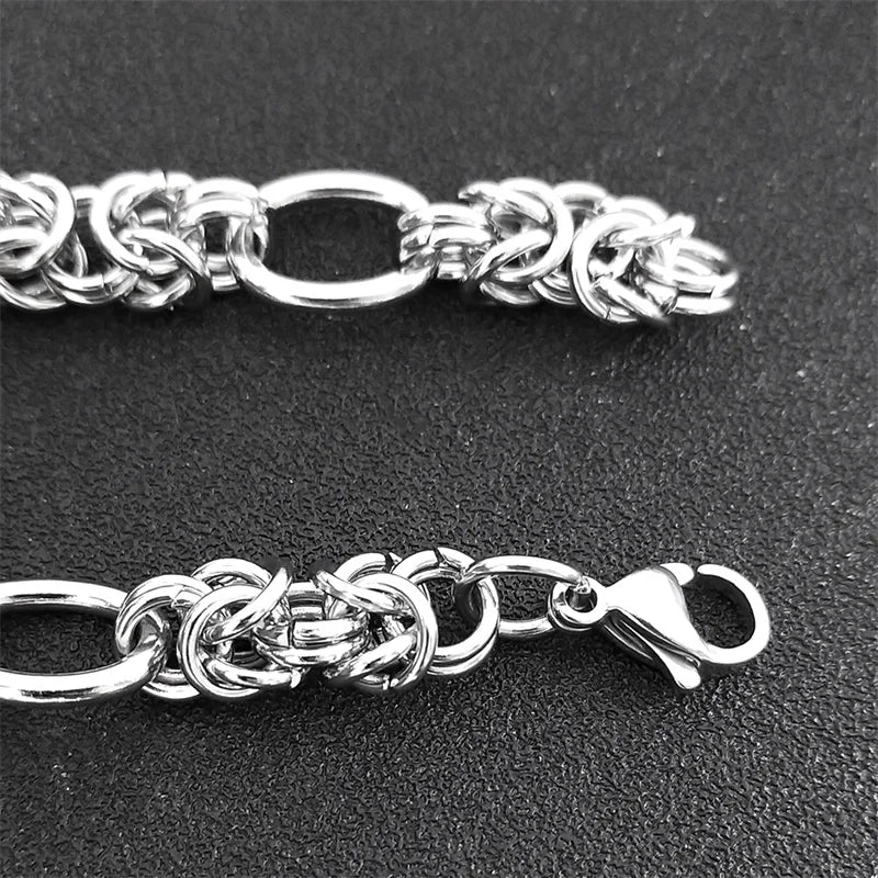 Woven Byzantine Chain Necklace — Stainless Steel