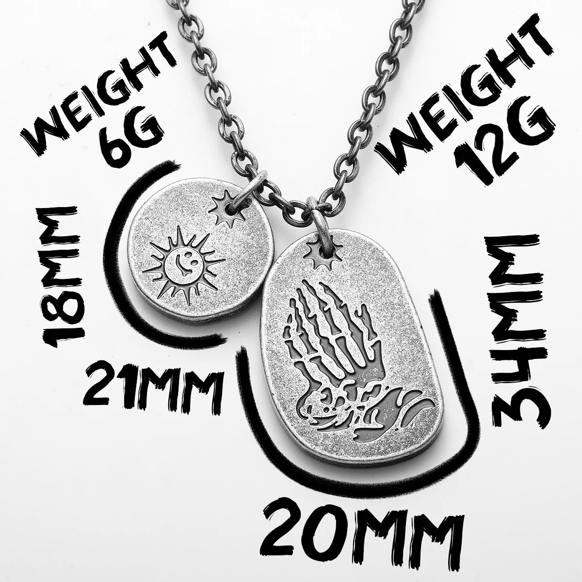 Retro Lightning Pray Tag Stainless Steel Men Necklaces Pendant Chain Punk for Women Fashion Jewelry Gifts Wholesale Dropshiping