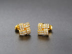 Iced Out Zircon Stud Earrings Stainless Steel CZ