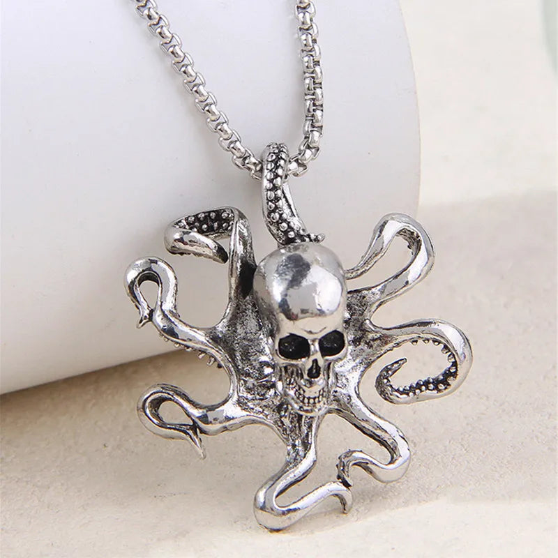 Fashion Trendy Vintage Octopus Pendant Necklaces Jewelry For Women Hip Hop Long Necklace Men Women Jewelry Accessory