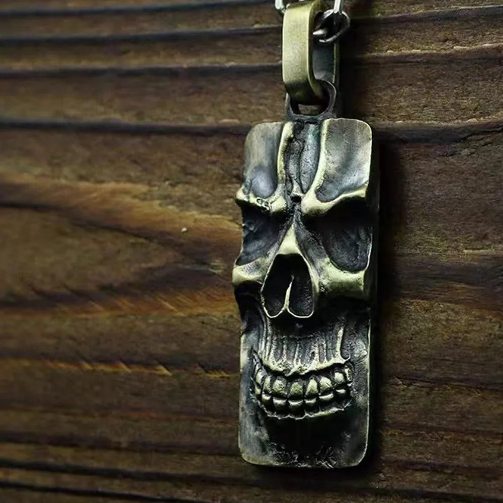 Military Tag Skull Pendant Necklace