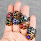 Stainless Steel Men Rings Rhinestone United States Army Punk Hip Hop for Biker Male Boyfriend Jewelry Creativity Gift Wholesale