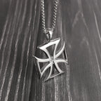 Classic Templar Cross Pendant Necklace for Men Women Vintage Crusader Paladin Spiritual Lord's Prayer Necklace