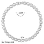 Iced Out Cuban Link Chain For Men Bling Square Tennis Chain Diamond Cuban Chain Hiphop Necklace Jewelry