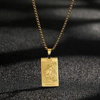 Strength Lion Tarot Pendant — Stainless Steel