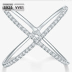 925 Silver X Design Moissanite Ring VVS