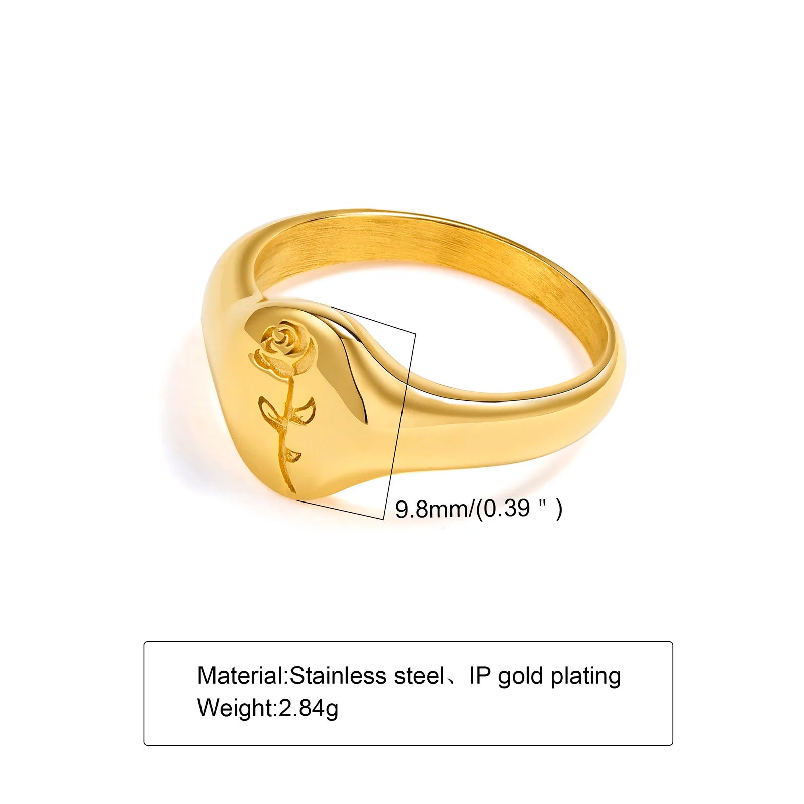 CZ North Star Signet Ring — Stainless Steel
