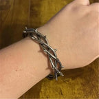 Adjustable Open Spiked Gothic Punk Bracelet Copper Plating Fashion Accessory