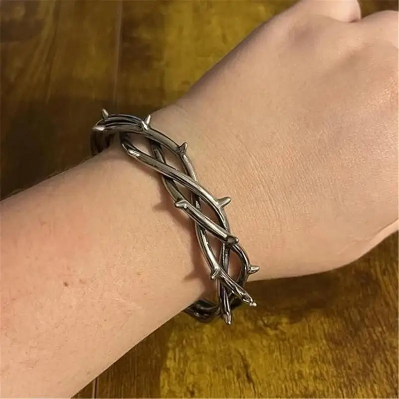 Adjustable Open Spiked Gothic Punk Bracelet Copper Plating Fashion Accessory
